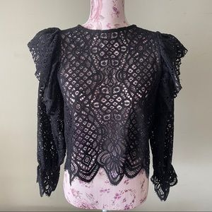 Zara lace black blouse S